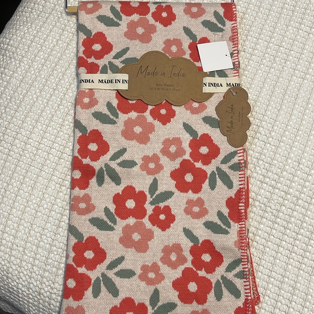 Cotton flower baby girl blanket